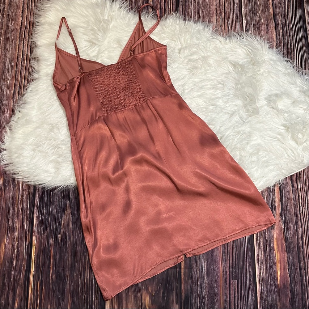 NWT Abercrombie & Fitch Button-Up Mini Satin Slip Dress Size Small - Picture 10 of 15